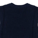 NAVY WAFFLE V-NECK SWEATER VEST