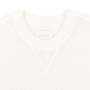 CREAM MERINO WAFFLE CREWNECK SWEATER