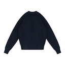 NAVY PLAITED CREWNECK SWEATER