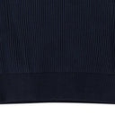 NAVY PLAITED CREWNECK SWEATER