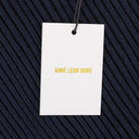 NAVY PLAITED CREWNECK SWEATER