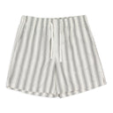 GREEN/WHITE STRIPED DRAWSTRING SHORTS