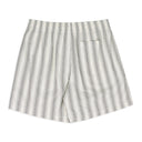 GREEN/WHITE STRIPED DRAWSTRING SHORTS