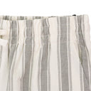 GREEN/WHITE STRIPED DRAWSTRING SHORTS