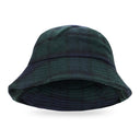 BLACK WOOL PLAID BUCKET HAT