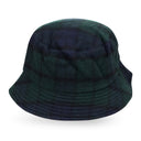 BLACK WOOL PLAID BUCKET HAT