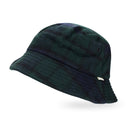 BLACK WOOL PLAID BUCKET HAT