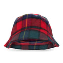 RED WOOL PLAID BUCKET HAT