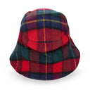 RED WOOL PLAID BUCKET HAT