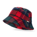 RED WOOL PLAID BUCKET HAT