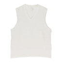 CREAM WAFFLE V-NECK SWEATER VEST