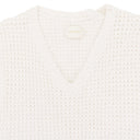 CREAM WAFFLE V-NECK SWEATER VEST