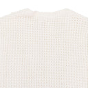 CREAM WAFFLE V-NECK SWEATER VEST