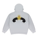 GRAY CREST ZIP UP HOODIE