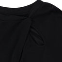BLACK SILK JERSEY PINTUCK T-SHIRT