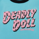 BLUE/BLACK DEADLY DOLL T-SHIRT