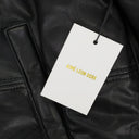 BLACK LEATHER DOWN PUFFER JACKET