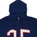 NAVY FOOTBALL HOODED ZIP-UP SWEATER