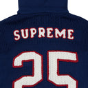 NAVY FOOTBALL HOODED ZIP-UP SWEATER
