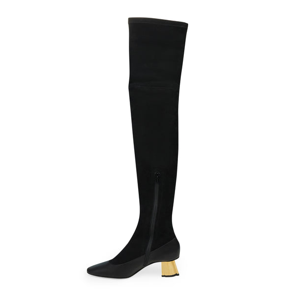 BLACK M&E OVER THE KNEE BOOTS