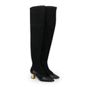 BLACK M&E OVER THE KNEE BOOTS