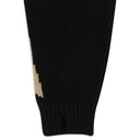 BLACK/TAN WOOL BONE HOODIE