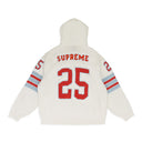 WHITE FOOTBALL HOODED ZIP-UP SWEATER
