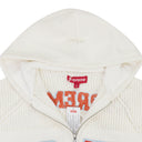 WHITE FOOTBALL HOODED ZIP-UP SWEATER