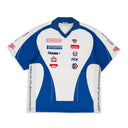 WHITE/BLUE MOTO JERSEY T-SHIRT