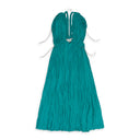 AQUAMARINE LONG PLEATED DRESS