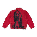 RED KATE MOSS FLEECE ZIP-UP SWEATER