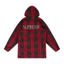 RED/BLACK POLARTEC CHECKERED ZIP UP HOODIE
