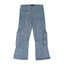 INDIGO RAISED WINDOW WOVEN PANTS