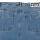 BLUE RAISED WINDOW DENIM PANTS