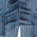 BLUE RAISED WINDOW DENIM PANTS