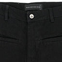 BLACK RAISED WINDOW STACKED PANTS