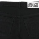 BLACK RAISED WINDOW STACKED PANTS