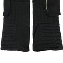 BLACK RAISED WINDOW STACKED PANTS