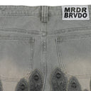GRAY PATCHED ARCH PANTS