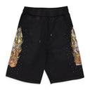 BLACK FLAME GLASS SWEATSHORTS