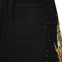 BLACK FLAME GLASS SWEATSHORTS