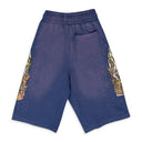 INDIGO FLAME GLASS SWEATSHORTS
