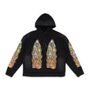 BLACK FLAME GLASS HOODIE