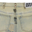 BLUE STUDDED STRAIGHT-FIT JEANS