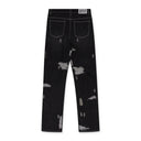 BLACK AMPLIFIED STRAIGHT-FIT JEANS