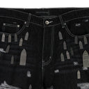 BLACK AMPLIFIED STRAIGHT-FIT JEANS