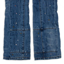 MULTICOLOR STUD CINCHED STRAIGHT-FIT JEANS