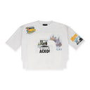 WHITE ARCHED COLLAGE T-SHIRT