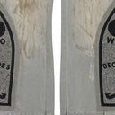 GRAY PATCHED ARCH STRAIGHT-FIT JEANS
