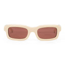 WHITE/BROWN STEVE FRAME SUNGLASSES